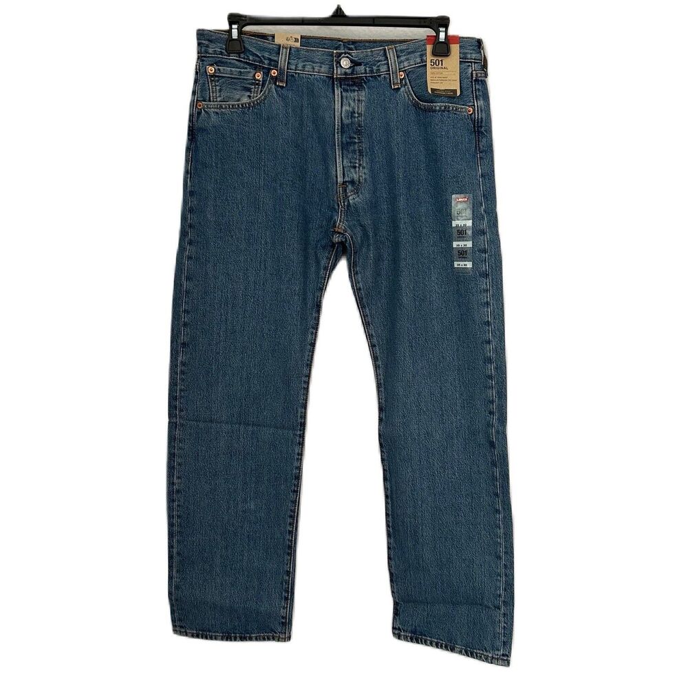 Levi's 501 Jeans Men 35X30 Blue Original Cotton Straight Preppy Comfy Retro NWT